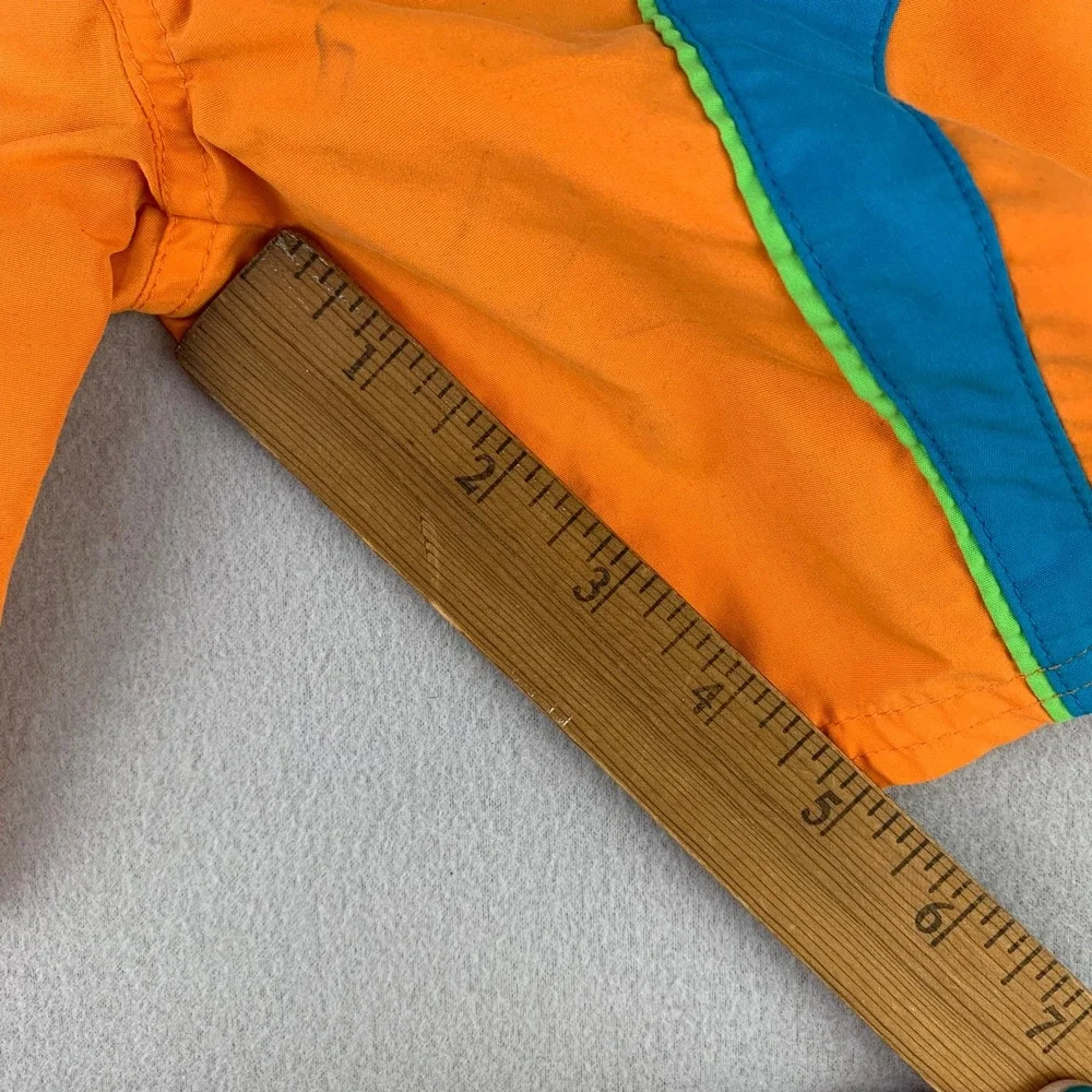 Vintage 90s Buster Brown Board Shorts Boys 4 Orange Blue Surf Swim Trunks Beach